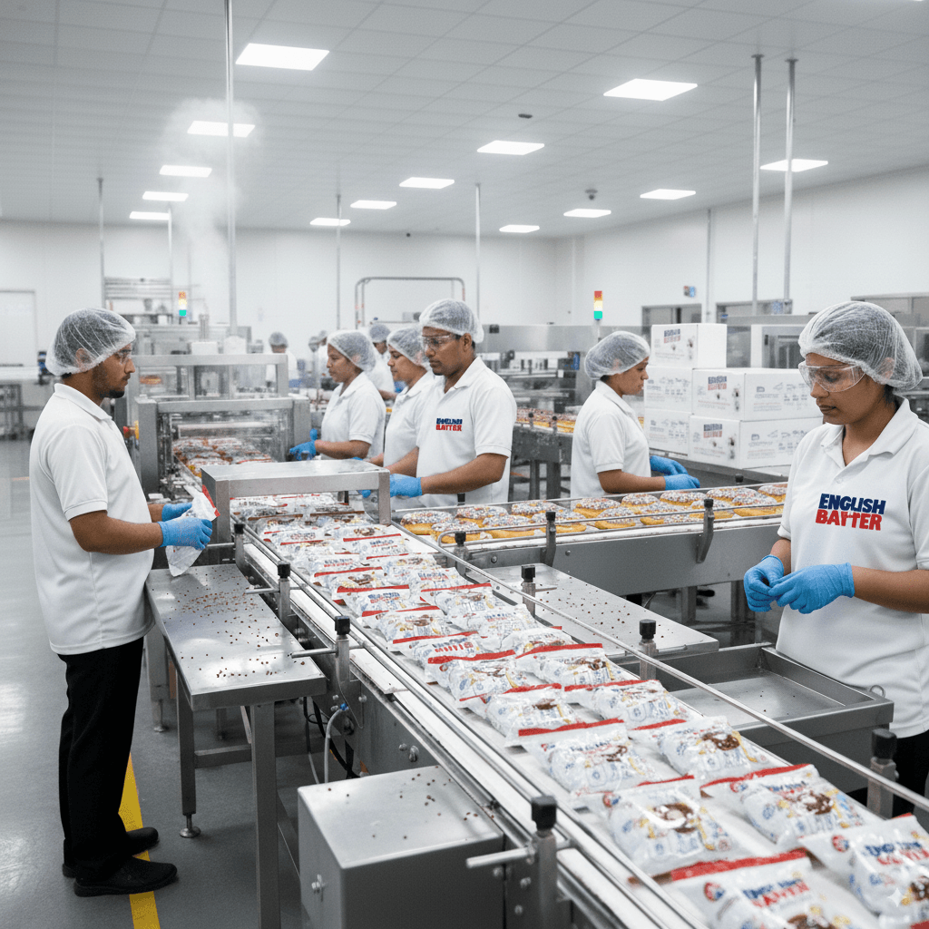 Freshly baked goods coming out of the oven